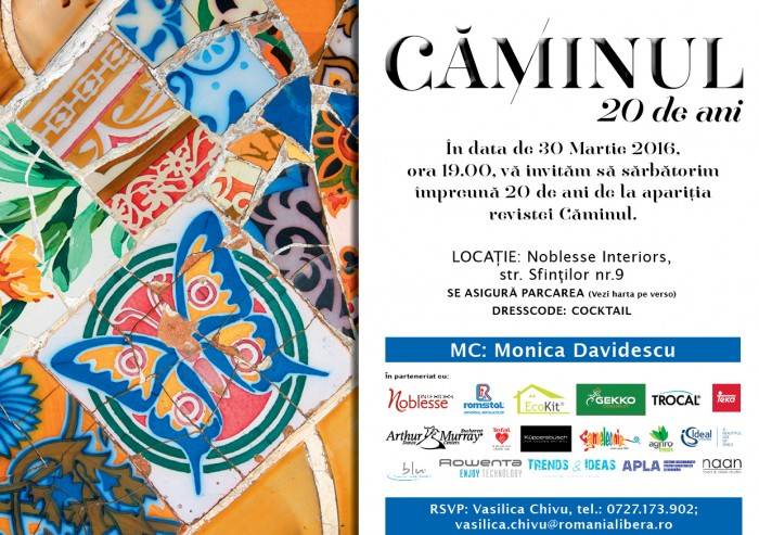 Poza eveniment cu fantani decorative - aniversare revista Caminul
